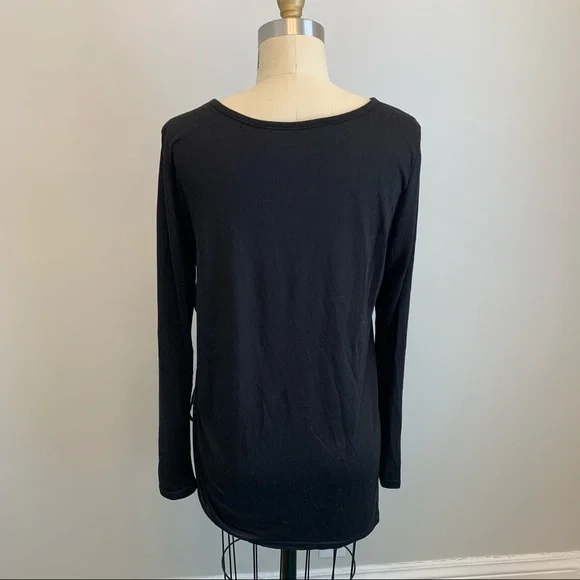 GapFit Long Sleeve Tunic w/Drawstring Side BLACK - Picture 6 of 11
